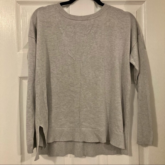 Sold: Lululemon “Well Being” grey mesh sweater top - Picture 3 of 7